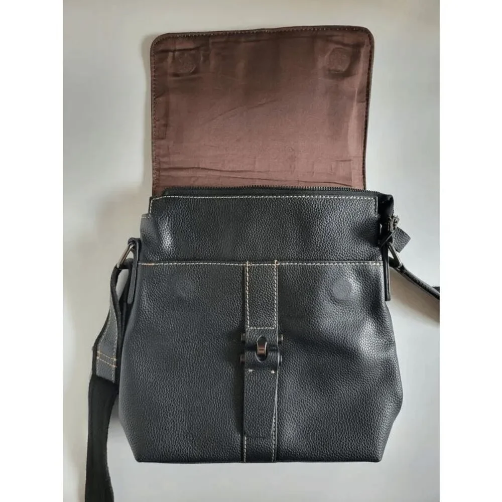 Men's Genuine Leather Messenger Shoulder Tablet Bag